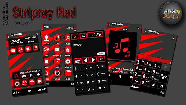 Nokia Stripray Red Theme Symbian S60V5 Stripray Red theme